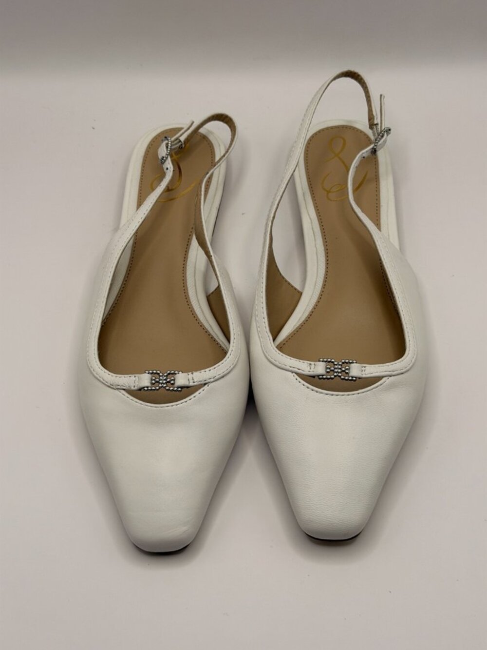 Sam Edelman Women's Cleo Bright White Slingback Flats Sz 7.5
